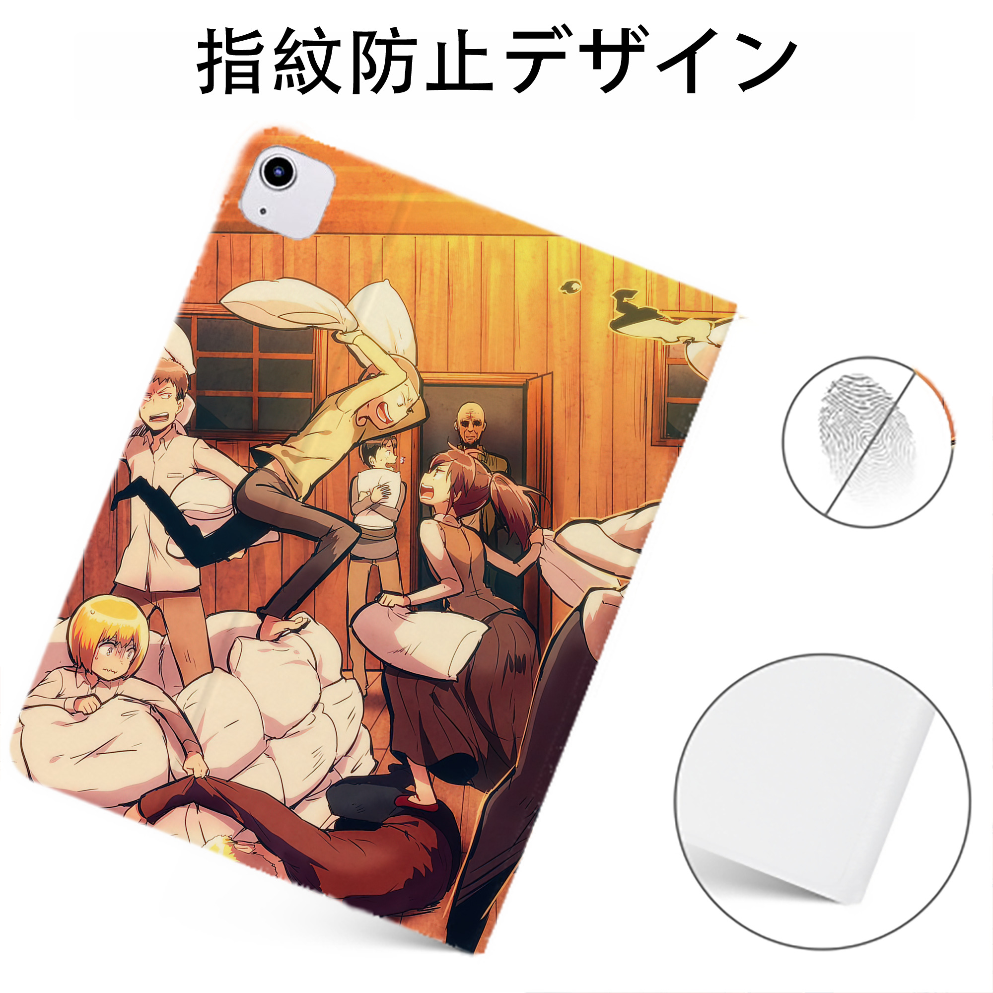 （画像用） 進撃の巨人 Attack on Titan IPadケース ペンホルダー付き ブックスタイルデザイン